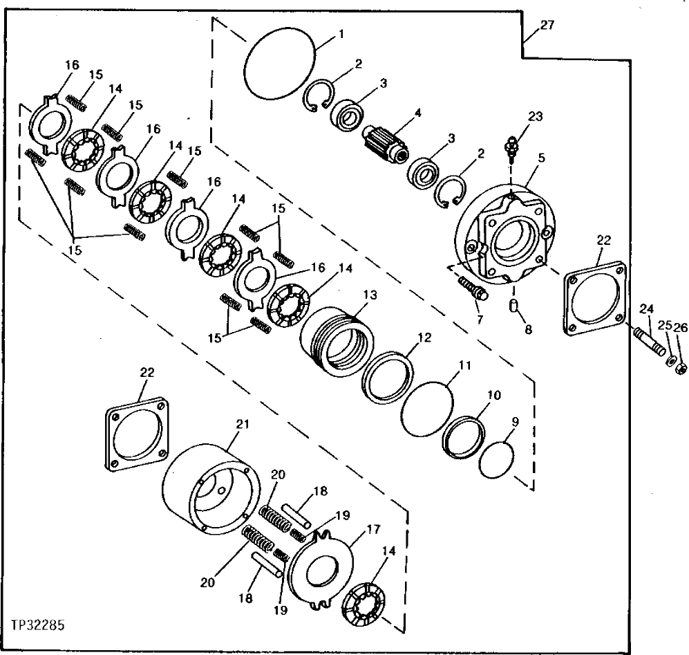Схема запчастей John Deere 90 - 8 - PROPEL BRAKE 260 - AXLES AND SUSPENSION SYSTEMS 2
