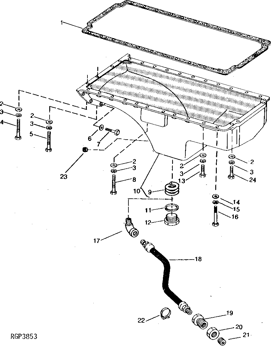 Схема запчастей John Deere 90 - 2 - ENGINE OIL PAN 407 - ENGINE 4