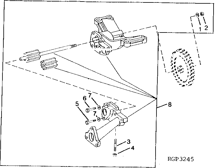 Схема запчастей John Deere 90 - 8 - REPLACEMENT ENGINE OIL PUMP 407 - ENGINE 4