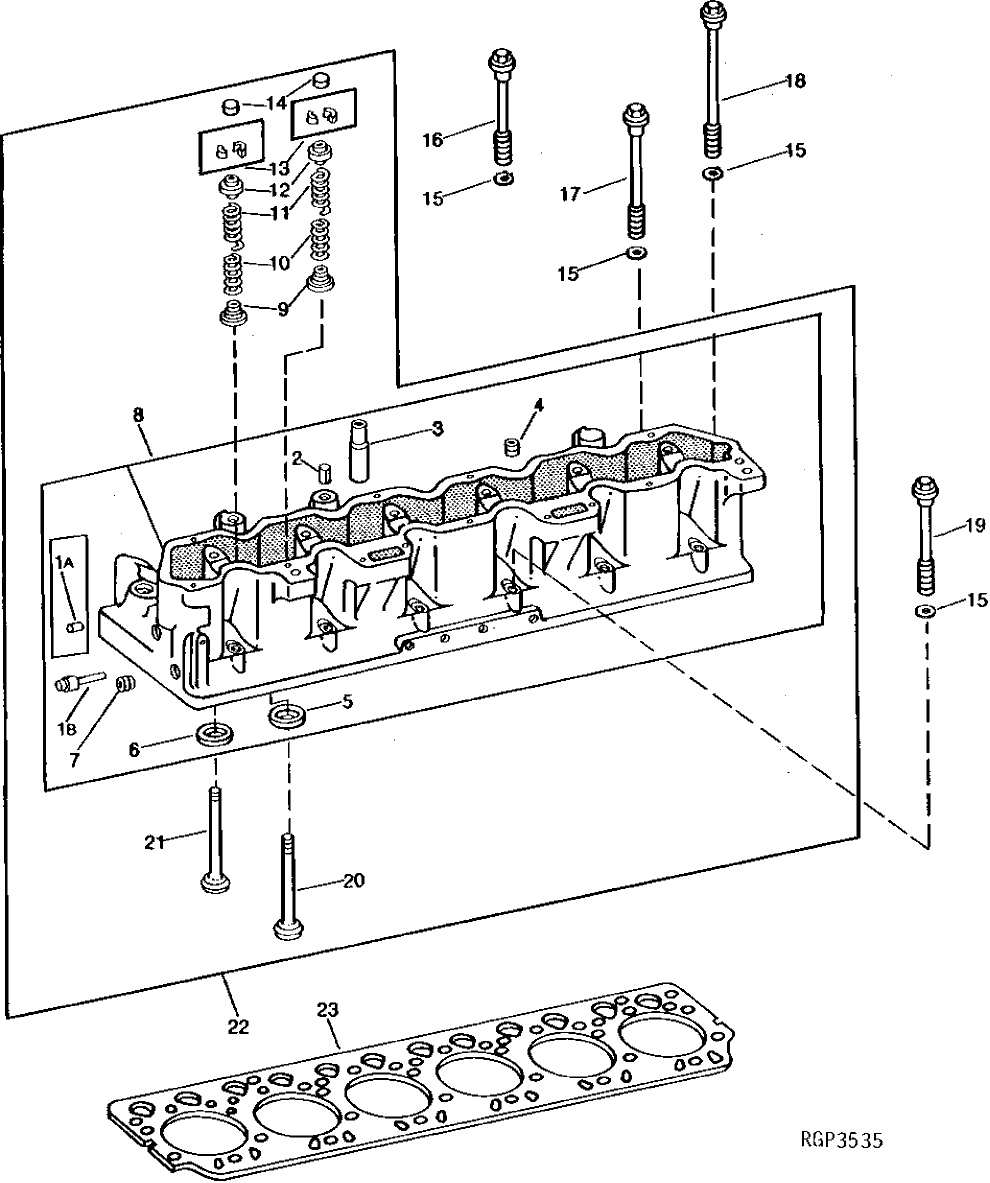 Схема запчастей John Deere 90 - 2 - CYLINDER HEAD AND VALVES 409 - ENGINE 4