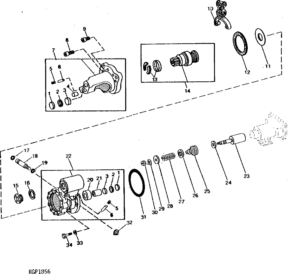 Схема запчастей John Deere 90 - 8 - STARTER DRIVE END HOUSING AND DRIVE 422 - ENGINE 4