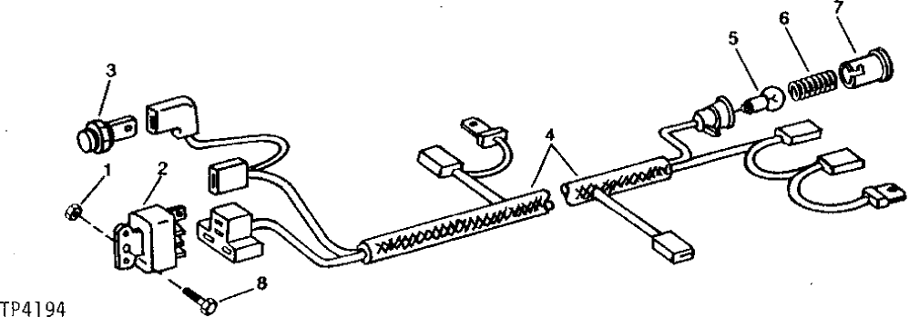 Схема запчастей John Deere 90 - 2B - ENGINE STOP WIRING SYSTEM 1674 - ELECTRICAL SYSTEMS 16