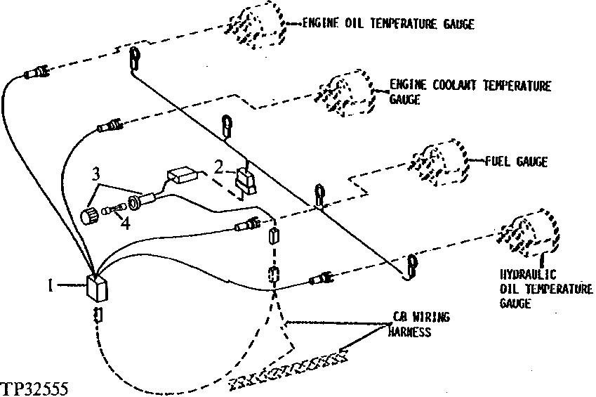 Схема запчастей John Deere 90 - 4 - GAUGE LIGHT HARNESS 1674 - ELECTRICAL SYSTEMS 16