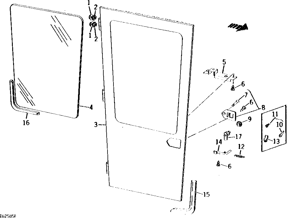 Схема запчастей John Deere 90 - 5 - CAB DOOR 1810 - OPERATORS STATION 18