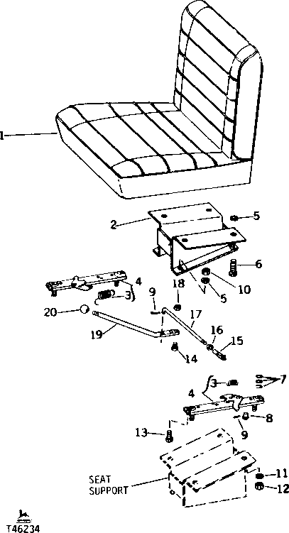 Схема запчастей John Deere 90 - 1 - SEAT AND SEAT SUPPORT 1821 - OPERATORS STATION 18