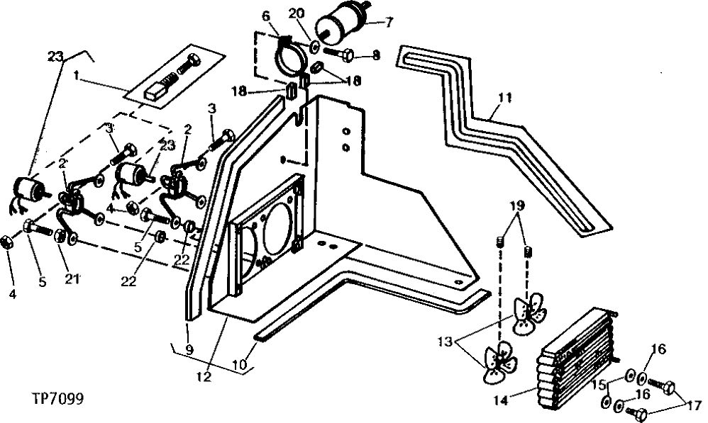 Схема запчастей John Deere 90 - 4 - CONDENSER WITH MOTORS, DRYER AND SUPPORT 1830 - OPERATORS STATION 18