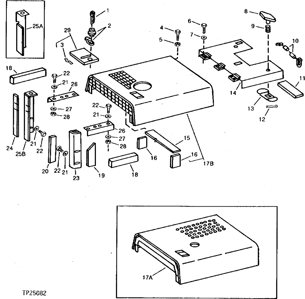 Схема запчастей John Deere 90 - 2 - HOOD AND HOOD EXTENSION 1910 - SHEET METAL AND STYLING 19