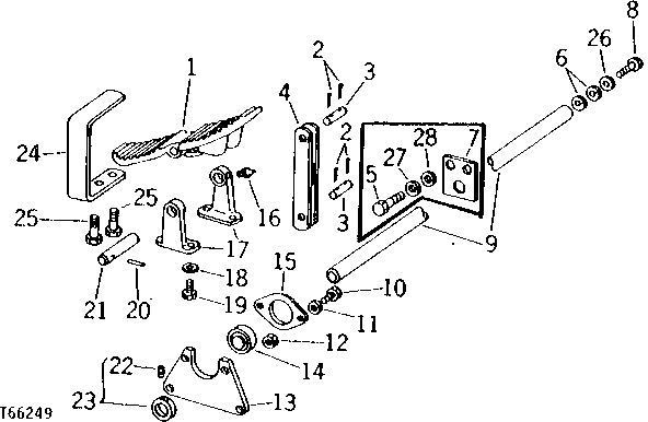 Схема запчастей John Deere 90 - 2 - OPERATOR PEDALS 3315 - BACKHOE AND EXCAVATOR 33