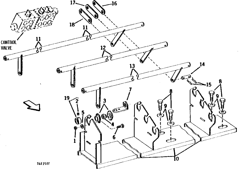 Схема запчастей John Deere 90 - 3 - VALVE LINKAGE 3315 - BACKHOE AND EXCAVATOR 33