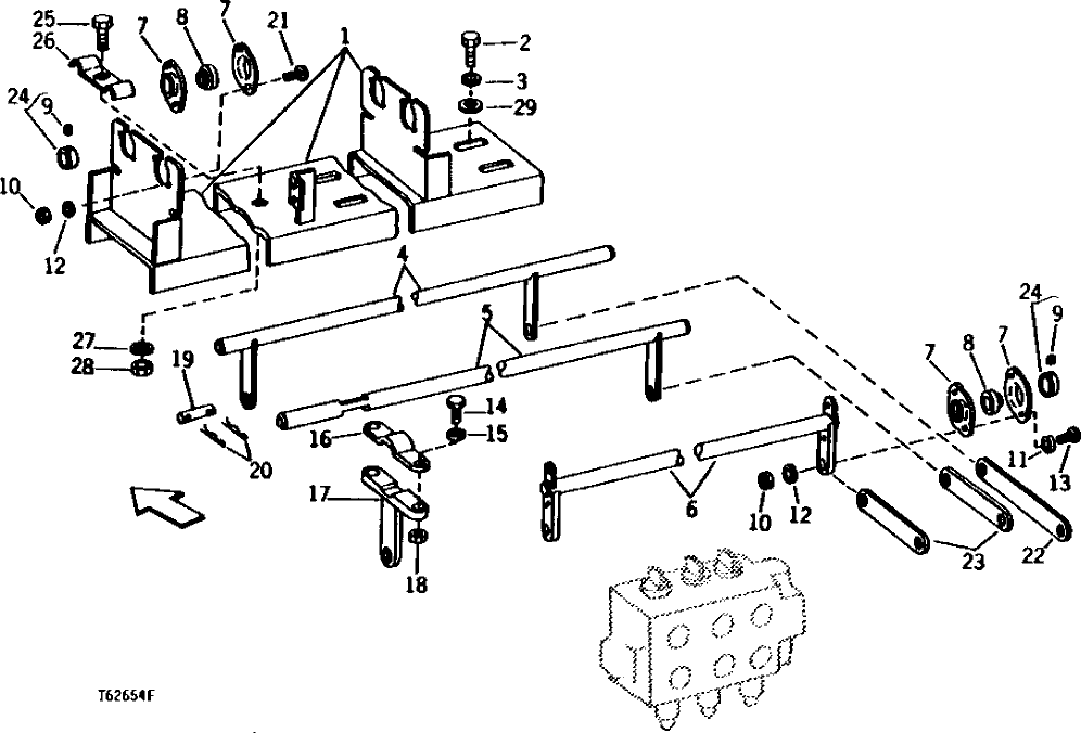 Схема запчастей John Deere 90 - 4 - VALVE LINKAGE 3315 - BACKHOE AND EXCAVATOR 33