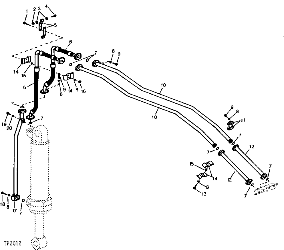 Схема запчастей John Deere 90 - 4 - BUCKET CYLINDER DIPPERSTICK HYDRAULICS 3360 - BACKHOE AND EXCAVATOR 33