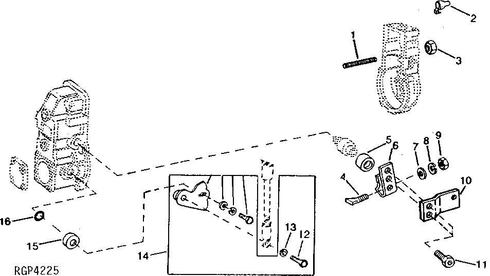 Схема запчастей John Deere 90 - 18 - FUEL INJECTION PUMP LEVERS (ROBERT BOSCH) 413 - ENGINE 4