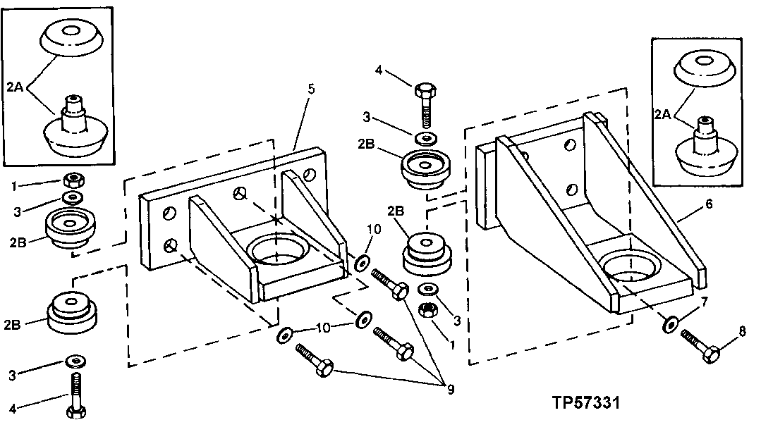 Схема запчастей John Deere 90 - 1 - FRONT AND REAR ENGINE MOUNTS 540 - ENGINE AUXILIARY SYSTEMS 5