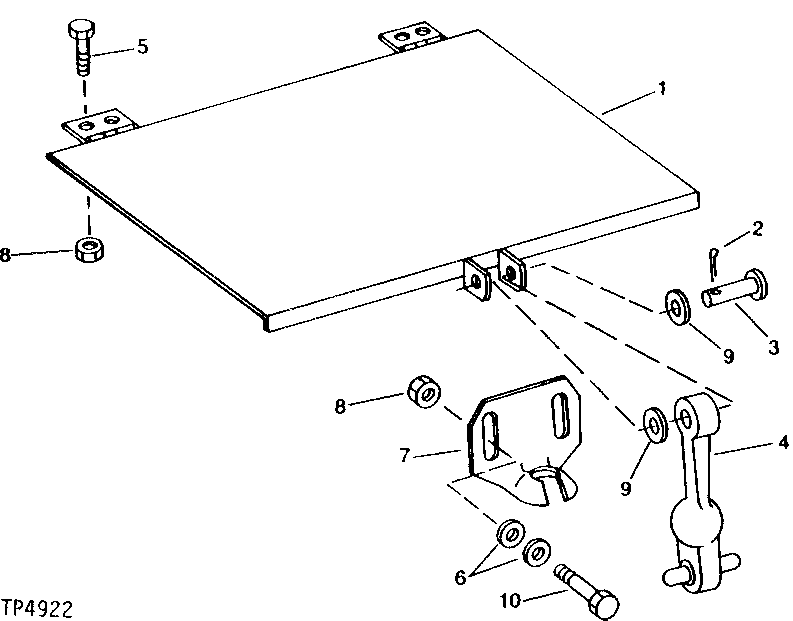 Схема запчастей John Deere 90 - 4 - BATTERY COVER AND ANCHOR 1671 - ELECTRICAL SYSTEMS 16