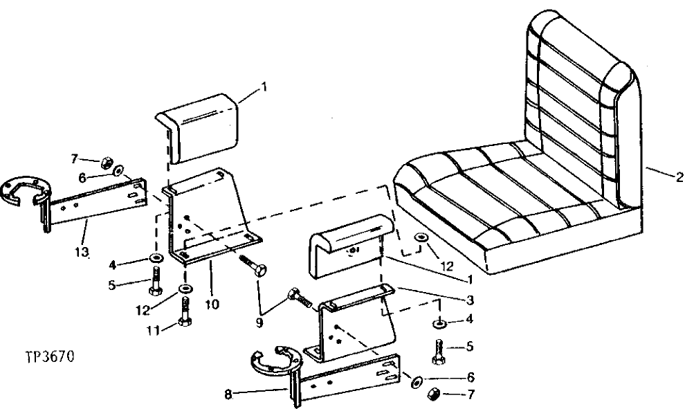 Схема запчастей John Deere 90 - 2 - SEAT 1821 - OPERATORS STATION 18
