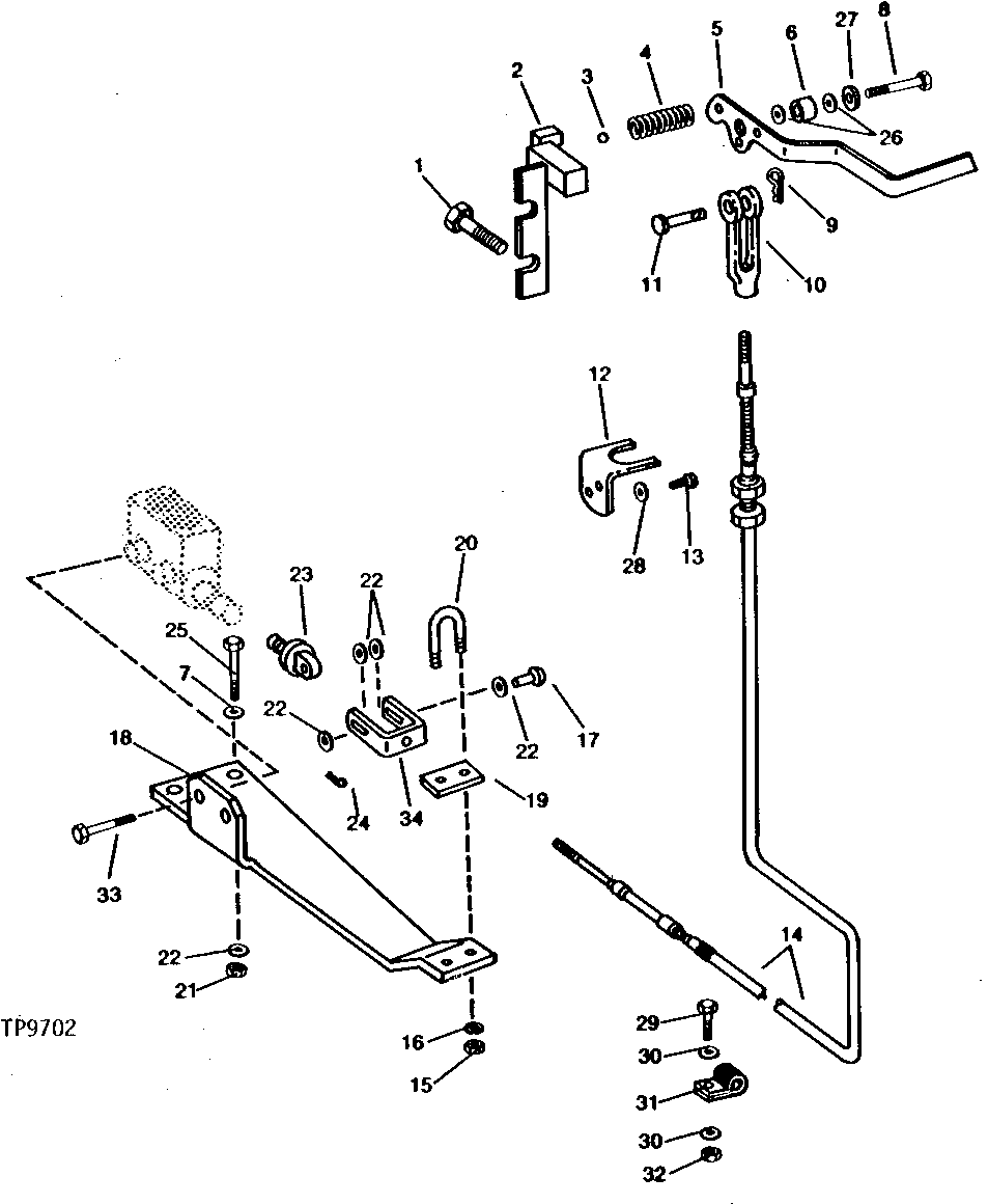 Схема запчастей John Deere 90 - 16 - PILOT CONTROL MANUAL SHUT-OFF 3360 - EXCAVATOR 33