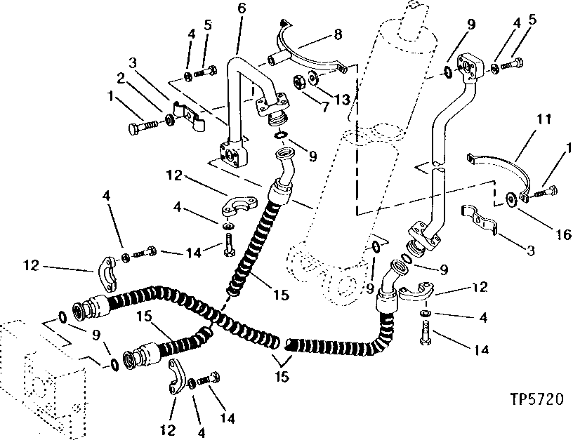Схема запчастей John Deere 90 - 58 - JUNCTION BLOCK TO BOOM CYLINDERS HYDRAULICS 3360 - EXCAVATOR 33