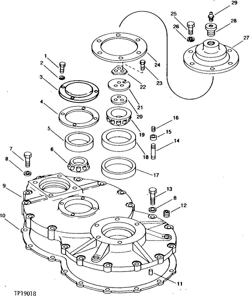 Схема запчастей John Deere 90 - 4 - SWING GEARBOX COVER 4350 - SWING, ROTATION OR PIVOTING SYSTEM 43