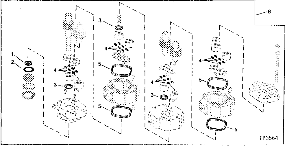 Схема запчастей John Deere 90 - 6 - SWING MOTOR KIT 4360 - SWING, ROTATION OR PIVOTING SYSTEM 43