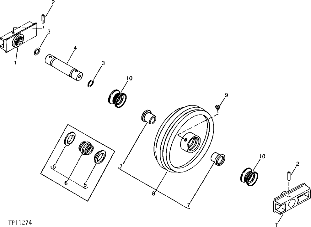 Схема запчастей John Deere 90A - 2 - IDLER WHEEL 130 - TRACKS 1