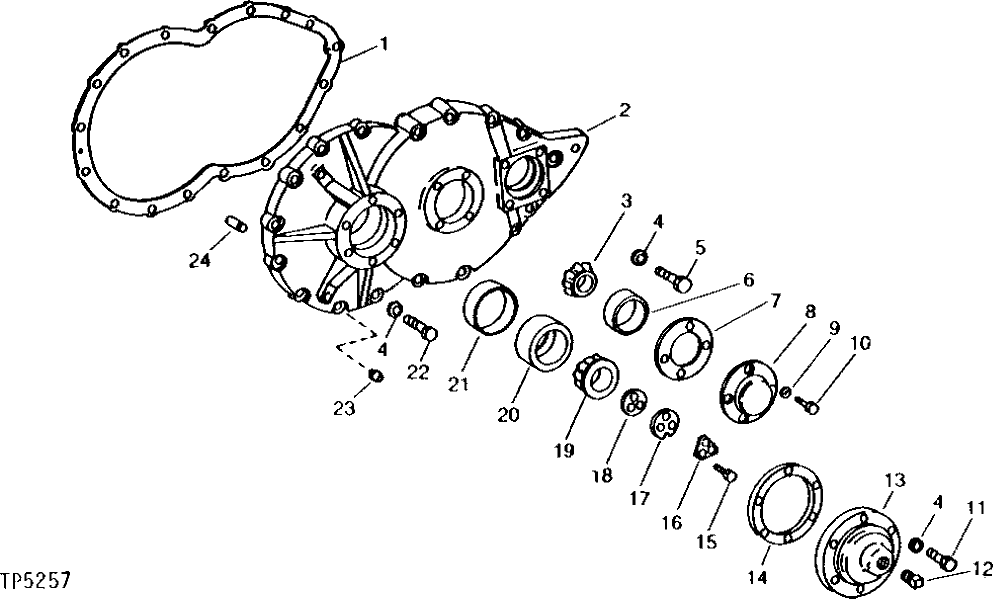 Схема запчастей John Deere 90A - 1 - PROPEL GEARBOX CASE COVER 250 - UNDERCARRIAGE 2