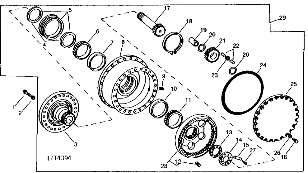 Схема запчастей John Deere 90A - 4 - PLANETARY DRIVE 250 - UNDERCARRIAGE 2