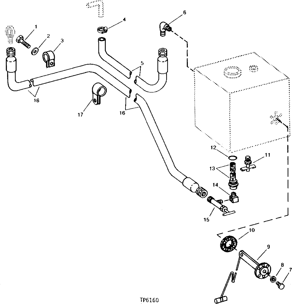 Схема запчастей John Deere 90A - 4 - FUEL TANK FUEL HOSES 560 - ENGINE AUXILIARY SYSTEMS 5