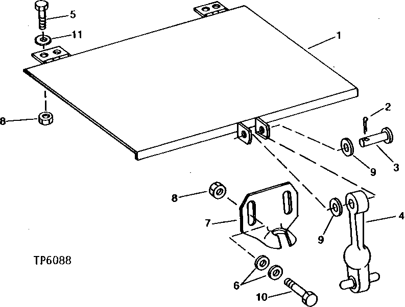 Схема запчастей John Deere 90A - 1 - BATTERY COVER AND ANCHOR 1671 - ELECTRICAL SYSTEM 16