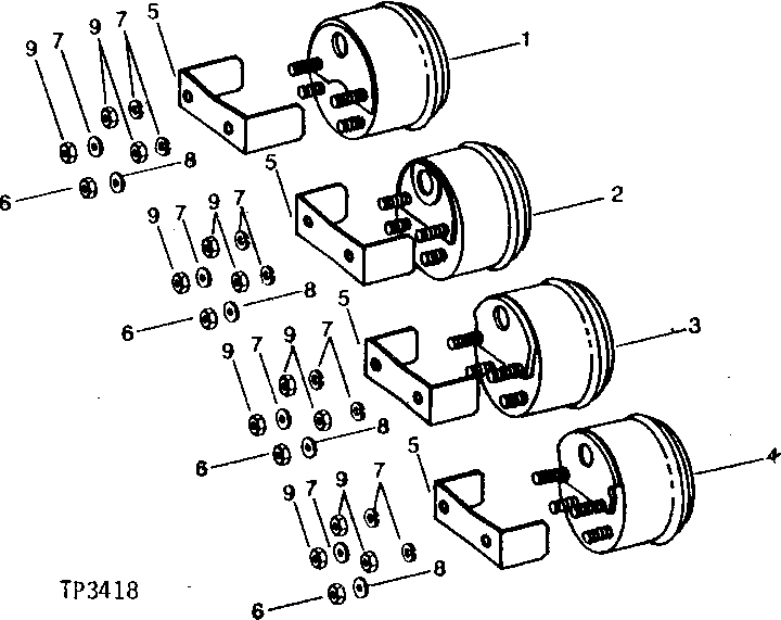 Схема запчастей John Deere 90A - 2 - FUEL, PRESSURE, AND TEMPERATURE GAUGES 1676 - ELECTRICAL SYSTEM 16