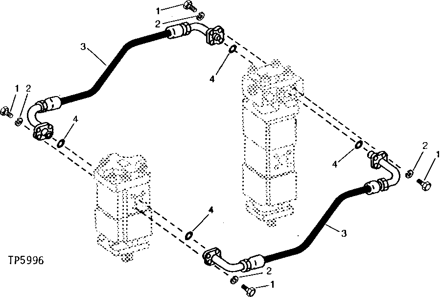 Схема запчастей John Deere 90A - 9 - SWING MOTOR TO SWING MOTOR HYDRAULICS 4360 - SWING, ROTATION OR PIVOTING SYSTEM 43