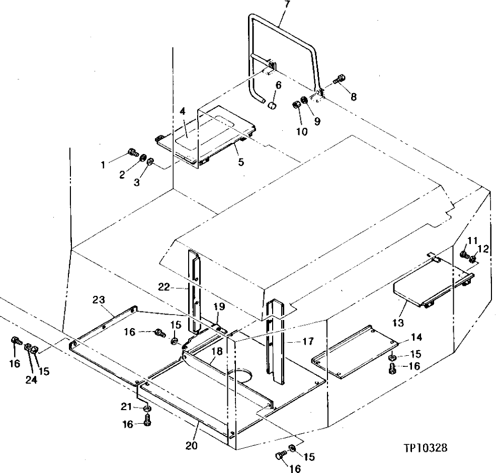 Схема запчастей John Deere 90 - 2 - ENGINE COVER 1910 - SHEET METAL AND STYLING 19