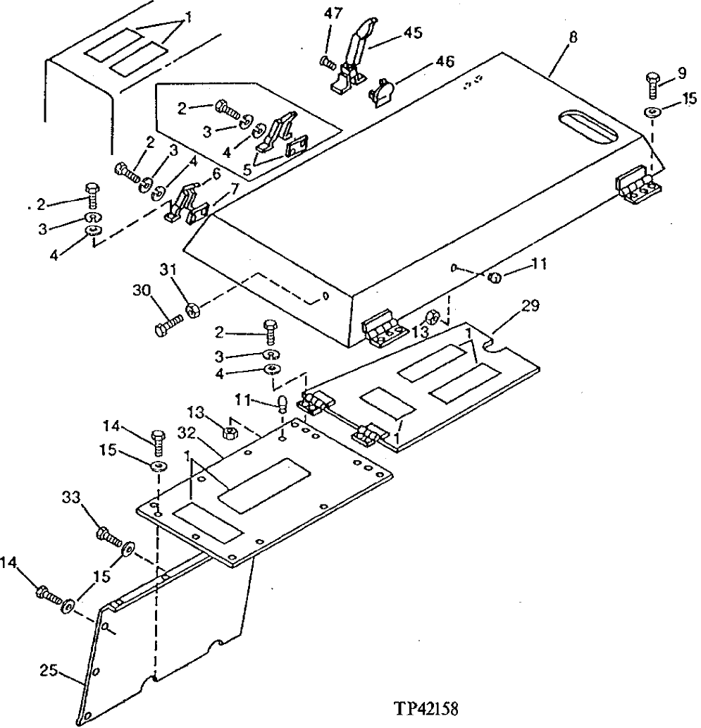 Схема запчастей John Deere 90 - 4 - HOOD AND COVERS 1910 - SHEET METAL AND STYLING 19