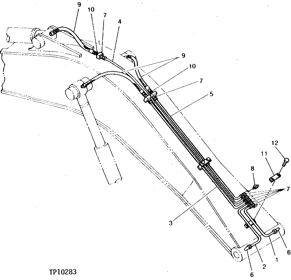 Схема запчастей John Deere 90 - 2 - BOOM CYLINDER PIN LUBRICATION LINES 3344 - EXCAVATOR 33