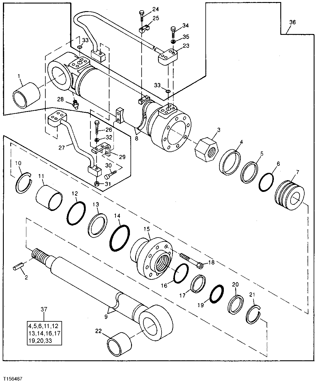 Схема запчастей John Deere 90 - 16 - RIGH-HAND BOOM CYLINDER 3360 - EXCAVATOR 33