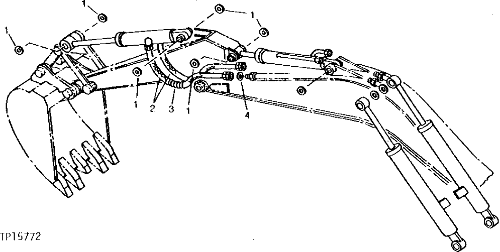 Схема запчастей John Deere 90 - 26 - BUCKET CYLINDER HYDRAULICS 3360 - EXCAVATOR 33