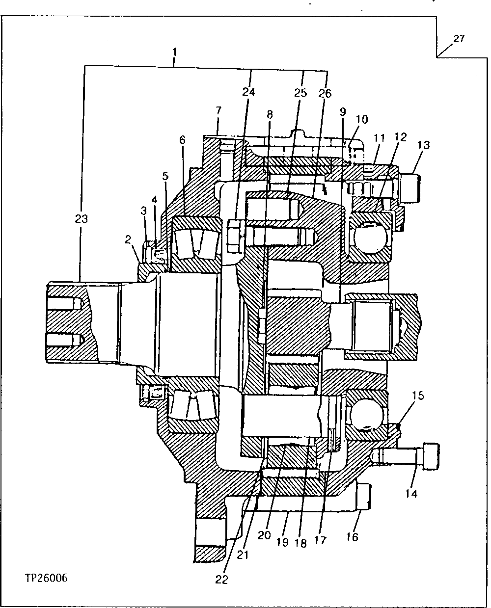 Схема запчастей John Deere 90 - 10 - SWING GEARBOX 4360 - SWING, ROTATION OR PIVOTING SYSTEM 43