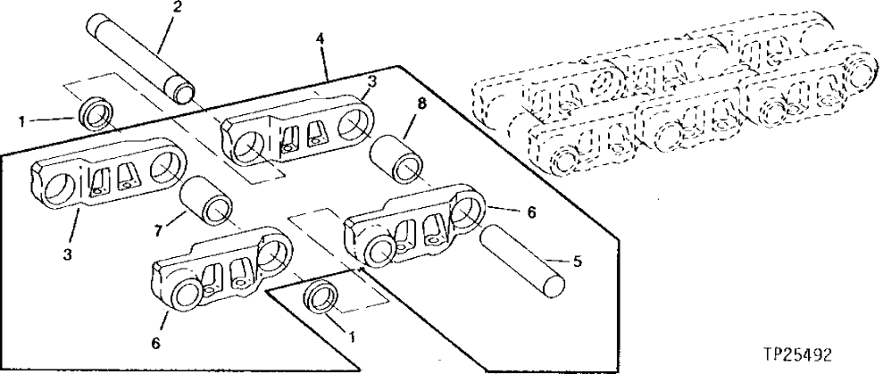 Схема запчастей John Deere 90 - 7A - TRACK CHAIN 130 - TRACKS 1