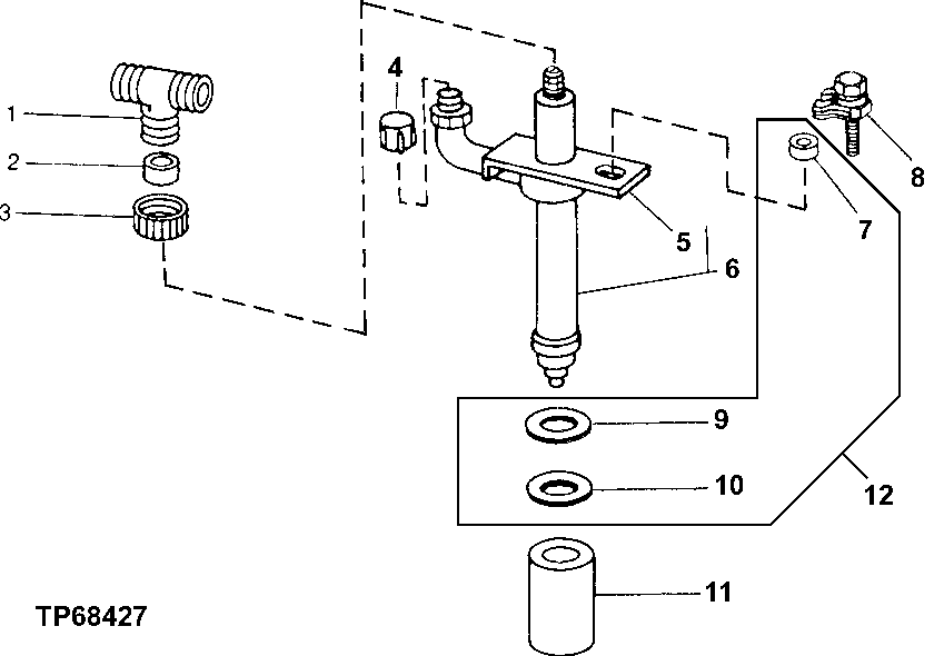 Схема запчастей John Deere 90 - 1A - REPLACEMENT FUEL INJECTION NOZZLE 413 - ENGINE 4