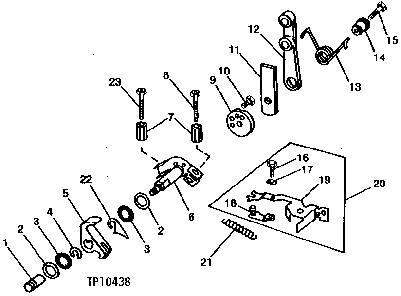 Схема запчастей John Deere 90 - 4 - FUEL INJECTION PUMP LINKAGE GROUP 413 - ENGINE 4