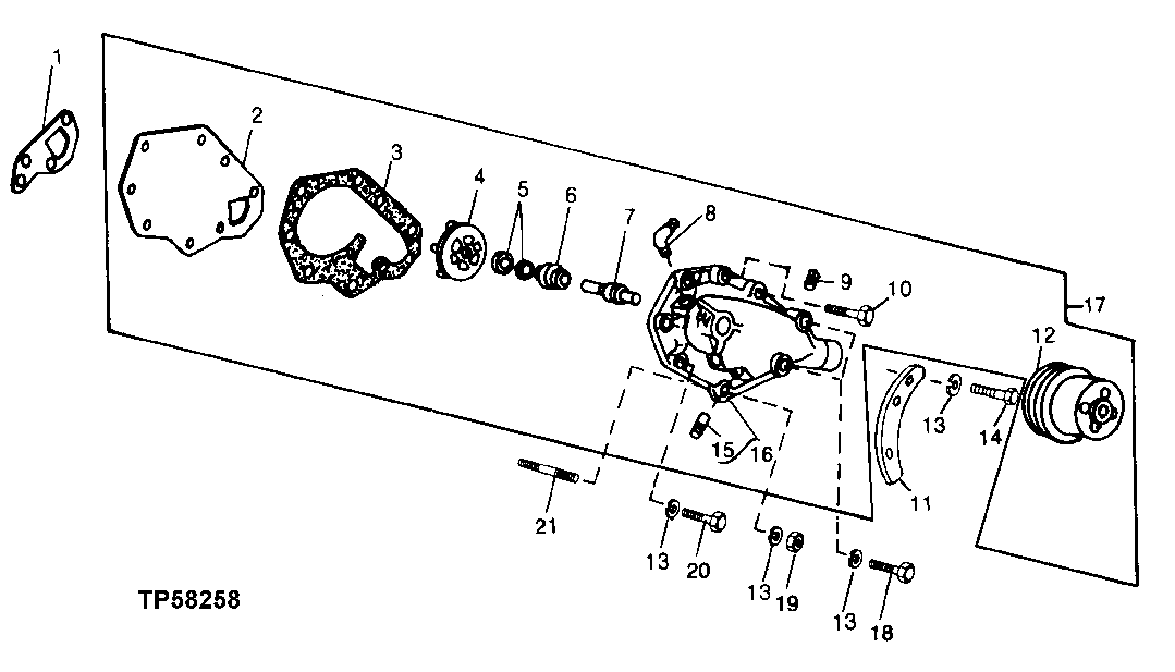 Схема запчастей John Deere 90 - 1 - WATER PUMP 417 - ENGINE 4