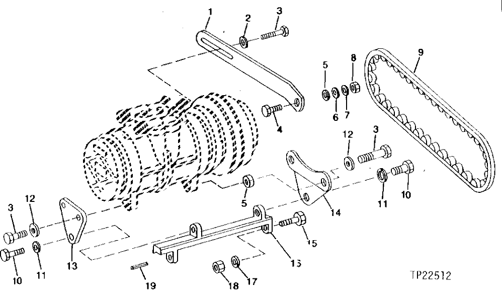 Схема запчастей John Deere 90 - 10 - AIR CONDITIONER COMPRESSOR AND MOUNTING BRACKETS 1830 - OPERATORS STATION 18