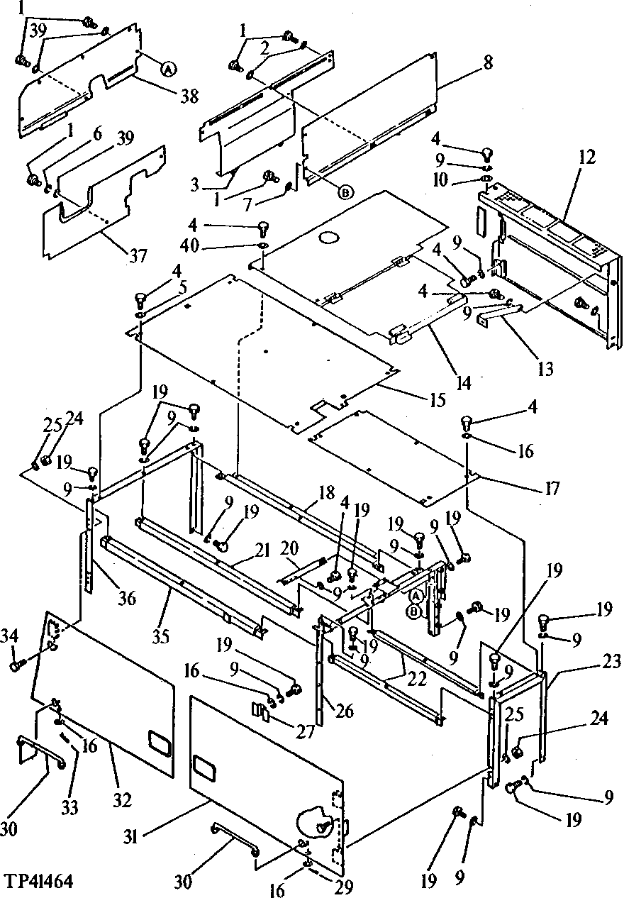 Схема запчастей John Deere 90 - 6 - SERVICE DOORS AND COVERS 1910 - SHEET METAL AND STYLING 19