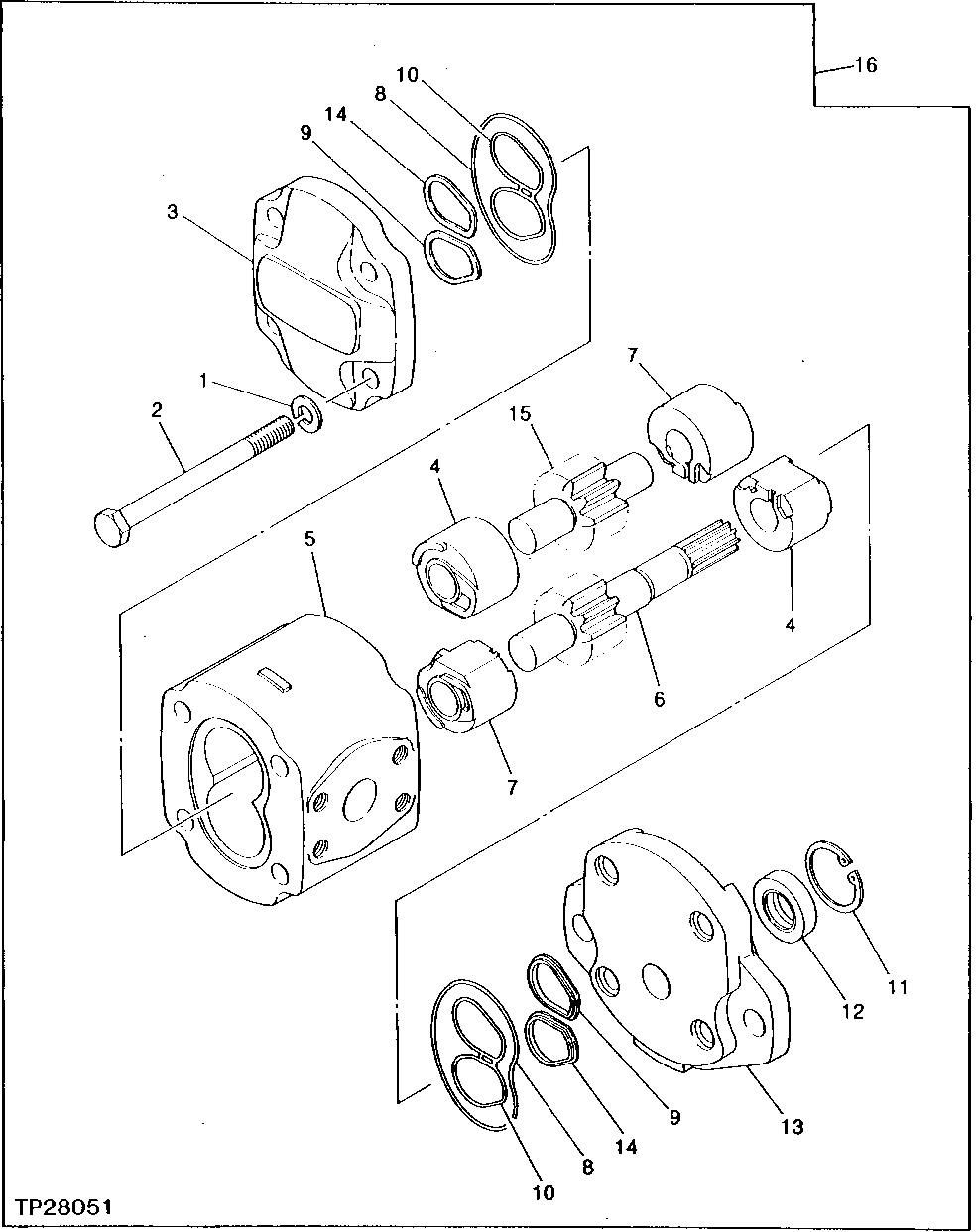 Схема запчастей John Deere 90 - 18 - PILOT PUMP 2160 - MAIN HYDRAULIC SYSTEM 21