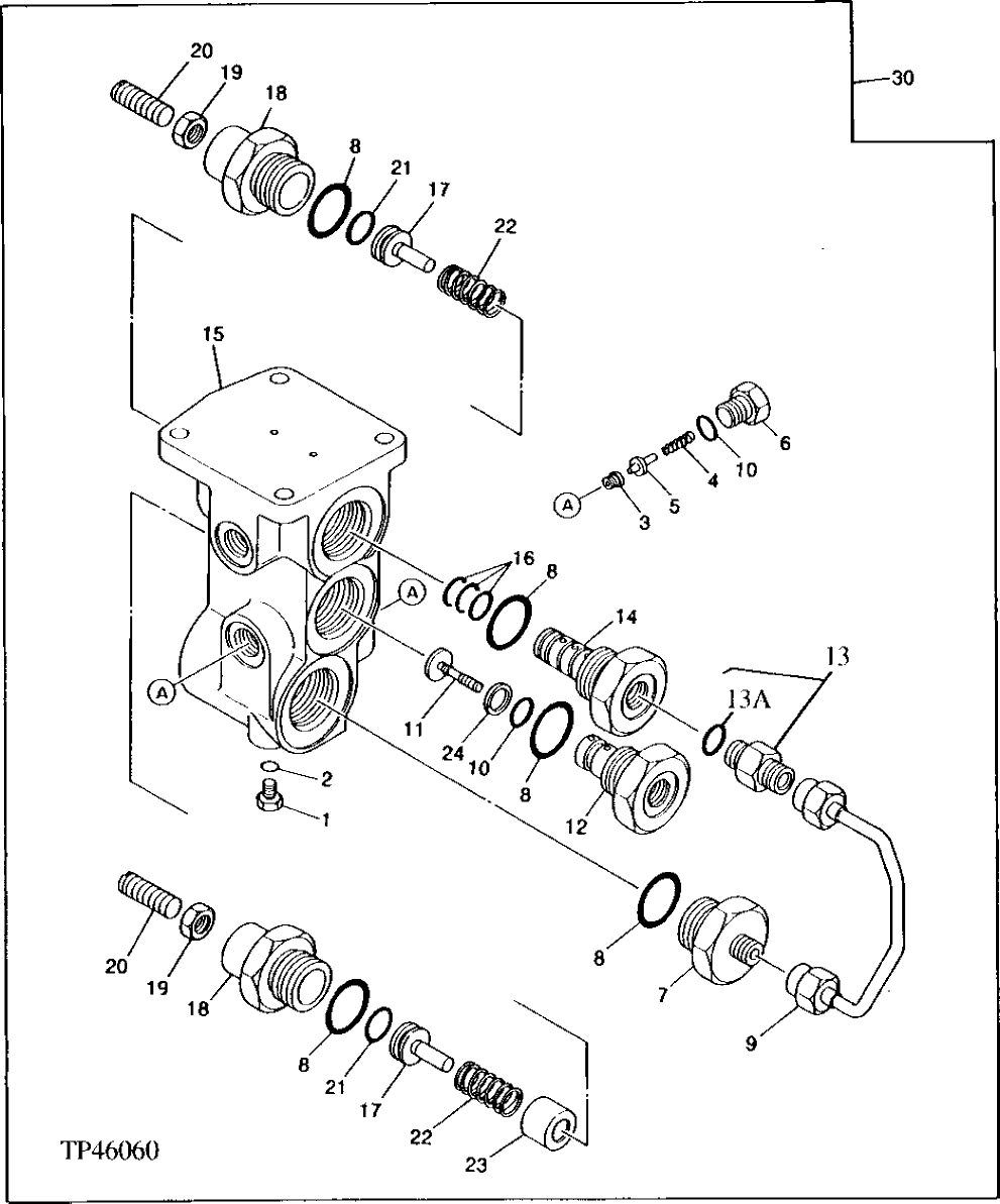 Схема запчастей John Deere 90 - 24 - REDUCING VALVE 2160 - MAIN HYDRAULIC SYSTEM 21