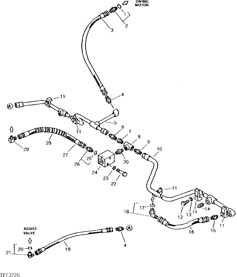 Схема запчастей John Deere 90 - 56 - PILOT PLUMBING 2160 - MAIN HYDRAULIC SYSTEM 21