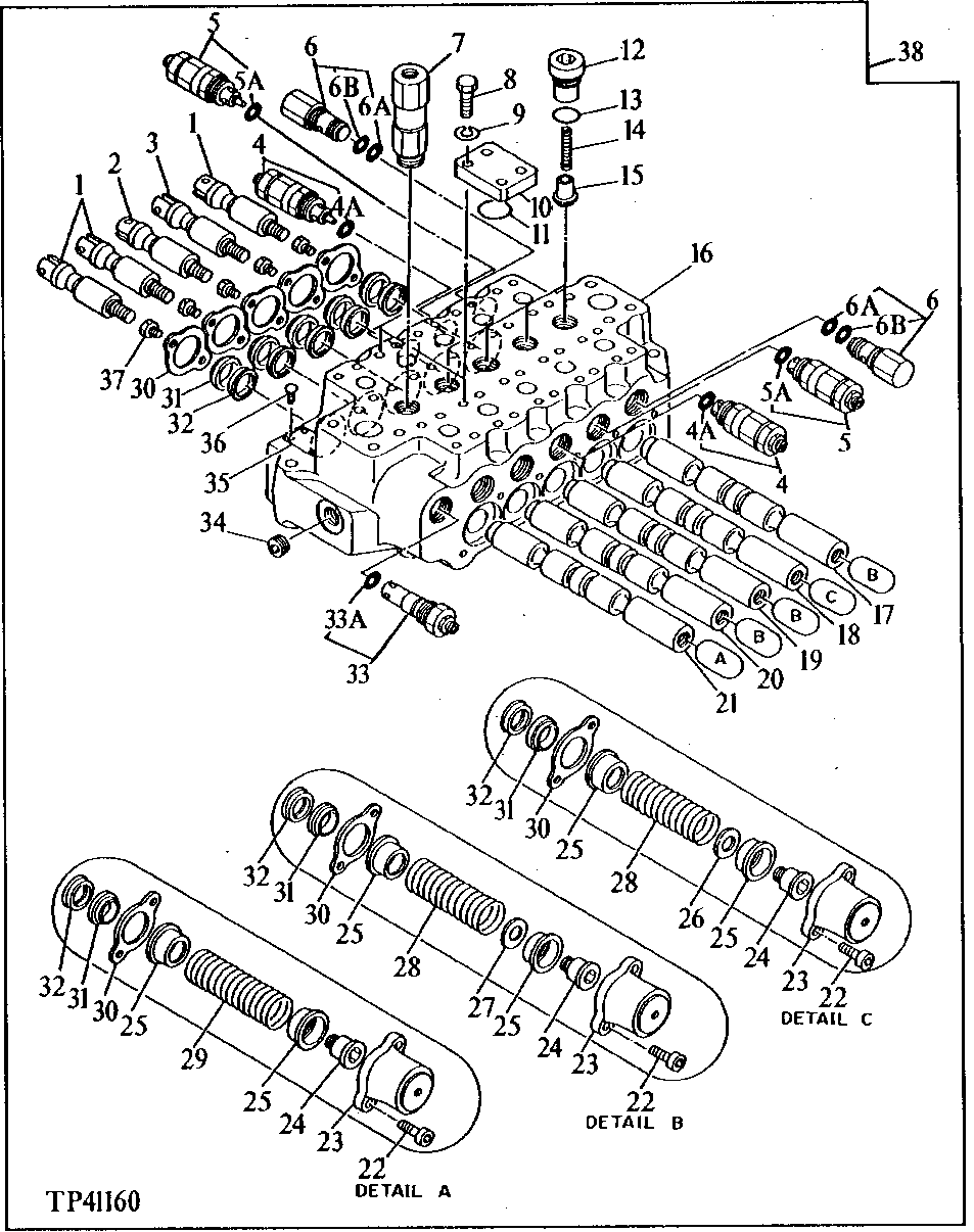 Схема запчастей John Deere 90 - 12 - RIGHT CONTROL VALVE 3360 - EXCAVATOR 33