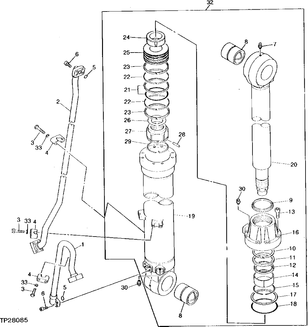 Схема запчастей John Deere 90 - 14 - ARM CYLINDER 3360 - EXCAVATOR 33