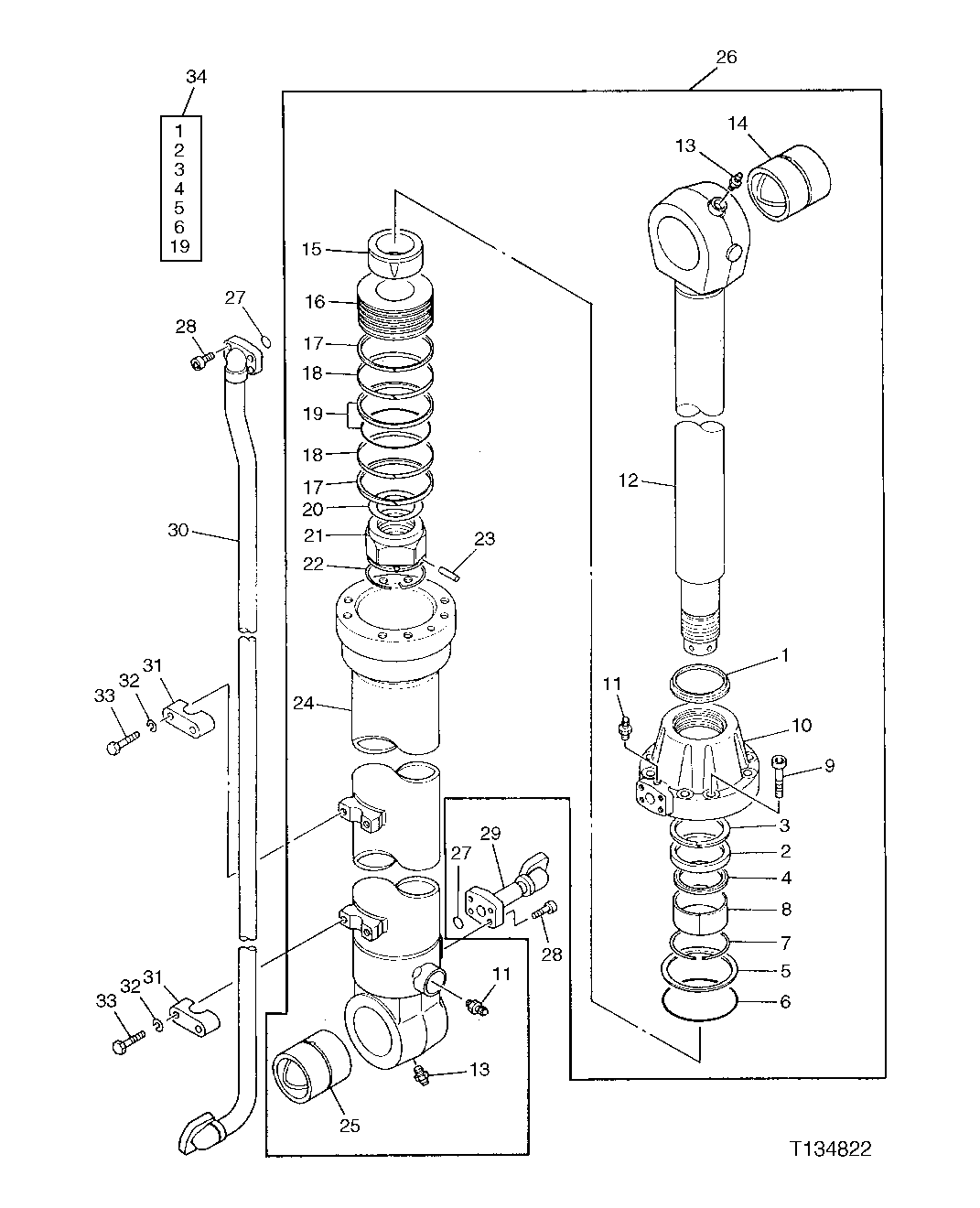 Схема запчастей John Deere 90 - 18 - BUCKET CYLINDER (790) 3360 - EXCAVATOR 33