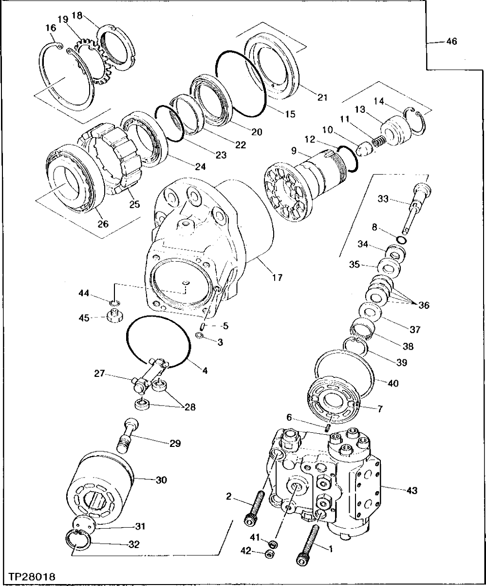 Схема запчастей John Deere 90 - 2 - PROPEL MOTOR 250 - AXLES AND SUSPENSION SYSTEMS 2