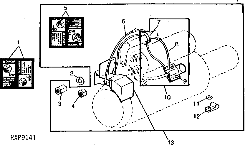 Схема запчастей John Deere 90 - 6 - STARTER SOLENOID COVER KIT 422 - ENGINE 4